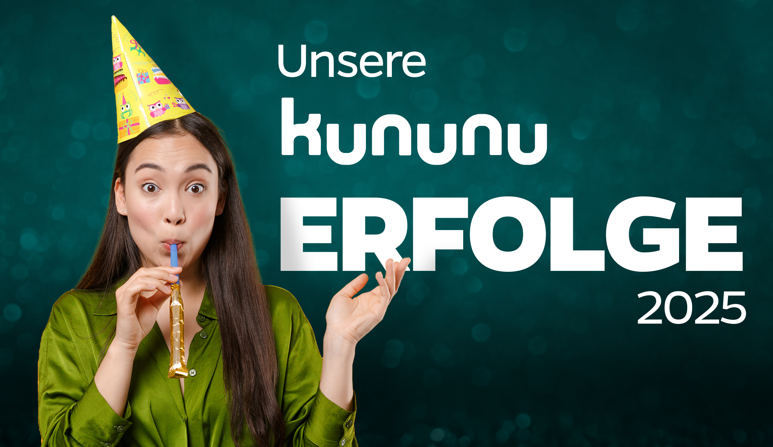 Frau die die plano Kununu Erfolge feiert