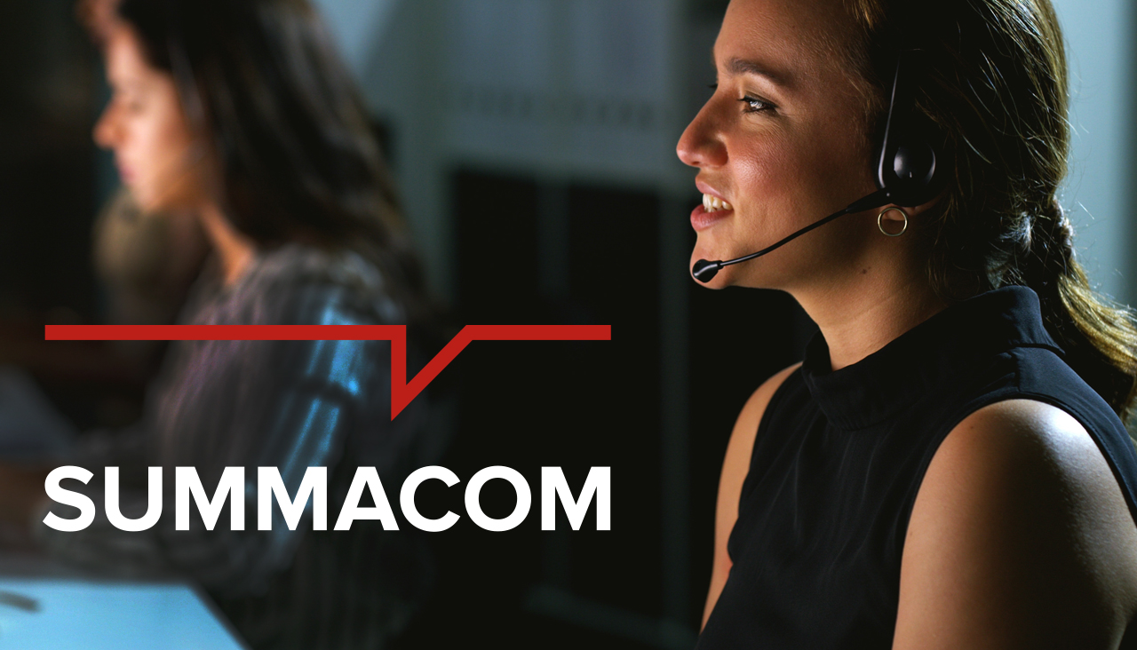 contact center worker who talks via headset with a customer