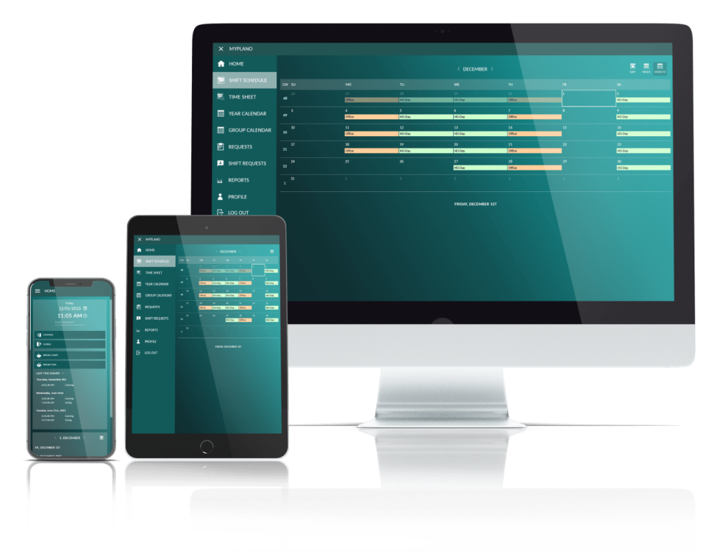 Mobile time recording with myplano